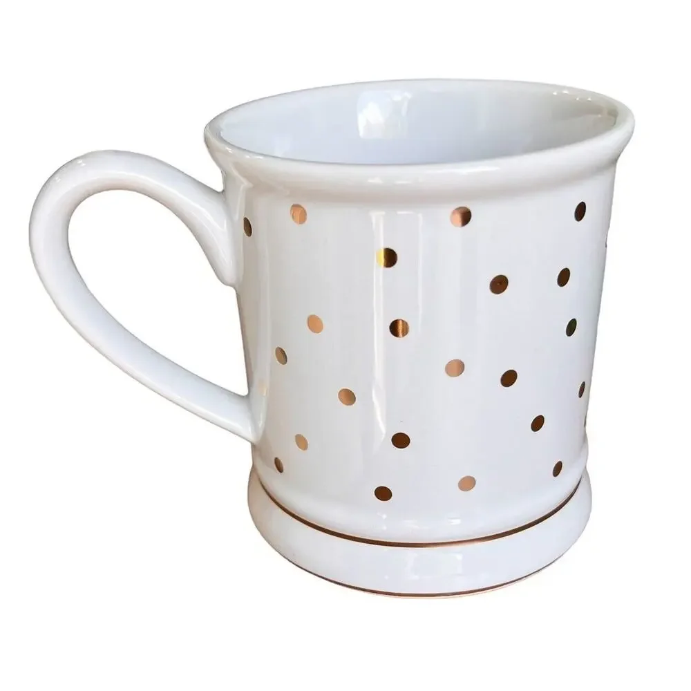 Pier 1 Monogram 'R' Large Mug White Gold Chrome Glam Coffee Gift Desk Pen Holder
